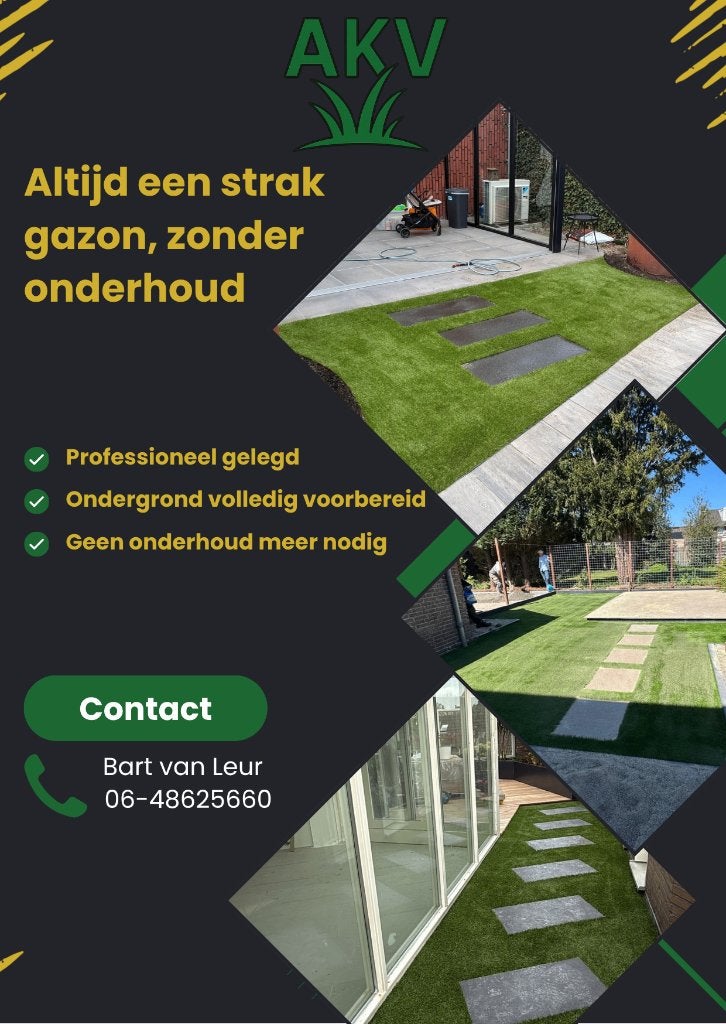 Kunstgras op maat of vakkundig aangelegd, Ophalen, Nieuw, 20 m² of meer, Kunstgras