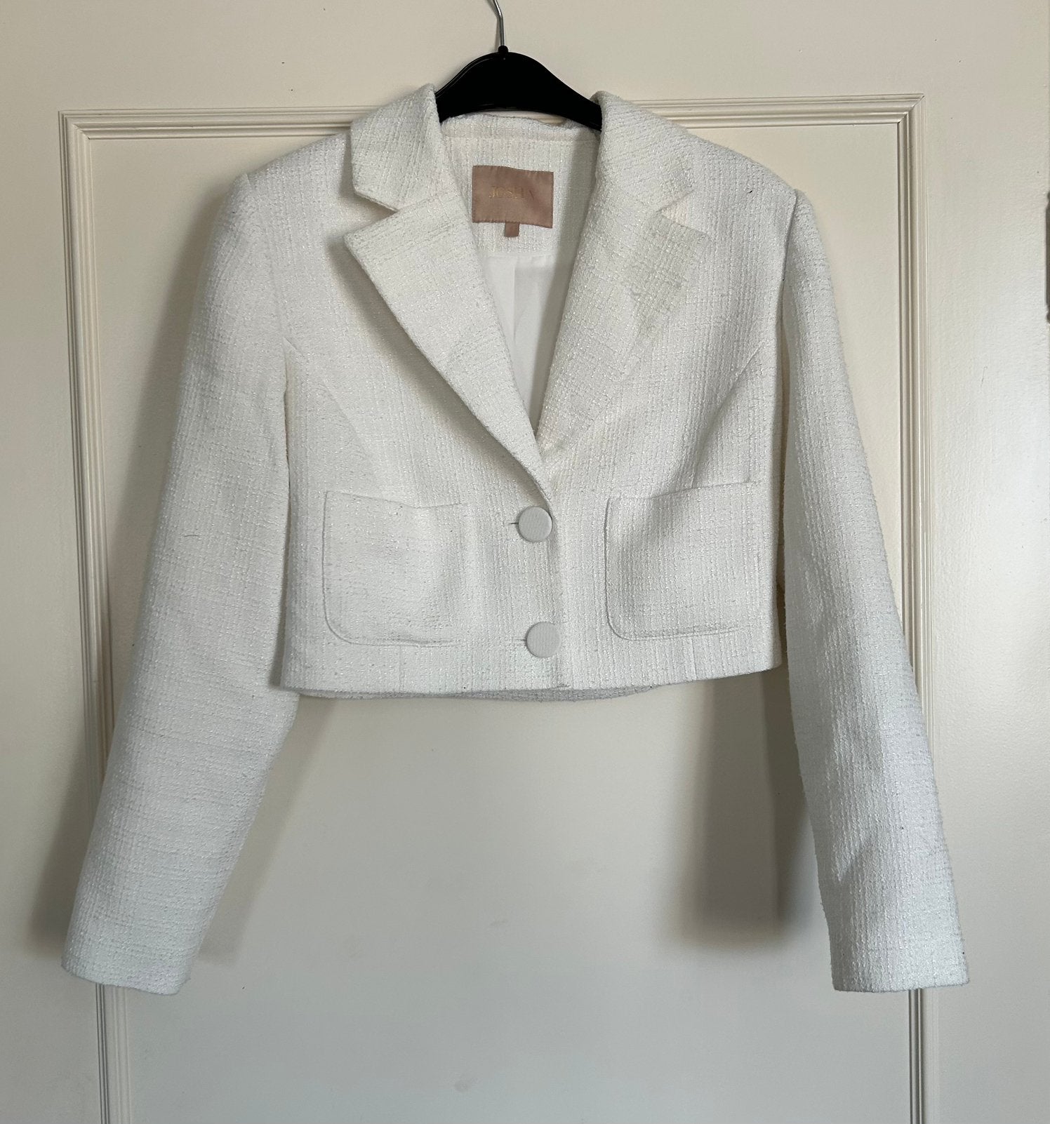 Blikvanger Witte JoshV, Josh V Bouclé blazer, jasje in S, Verzenden, Wit, Nieuw, Jasje
