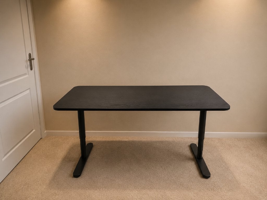 IKEA BEKANT bureau zwart 120x80 cm – in hoogte verstelbaar, Ophalen, Zwart, 120 cm, Hout