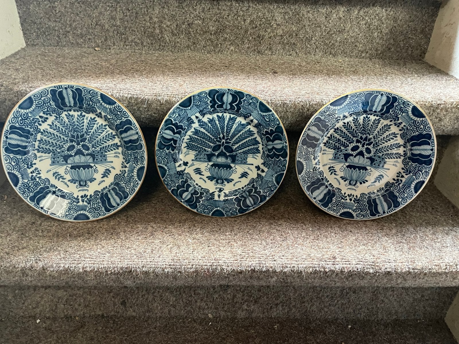 Set van 3 Makkum Tichelaar Delfts Blauw wandborden, Antiek en Kunst, Antiek | Porselein, Ophalen of Verzenden