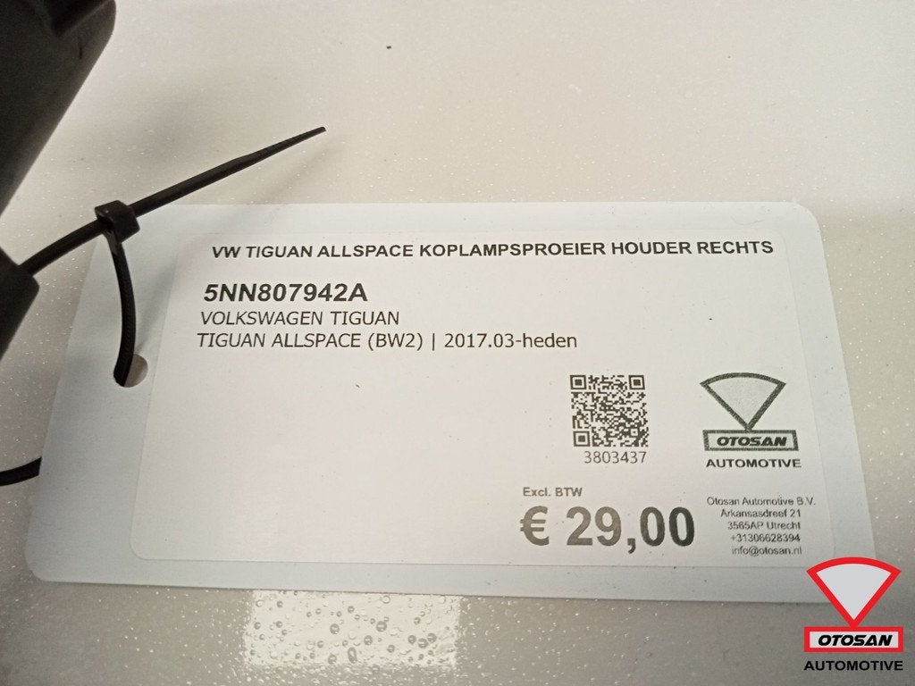 VW Tiguan Allspace 5NN Koplampsproeier Houder R 5NN807942A, Auto-onderdelen, Verlichting, Gebruikt, Volkswagen, Volkswagen AG