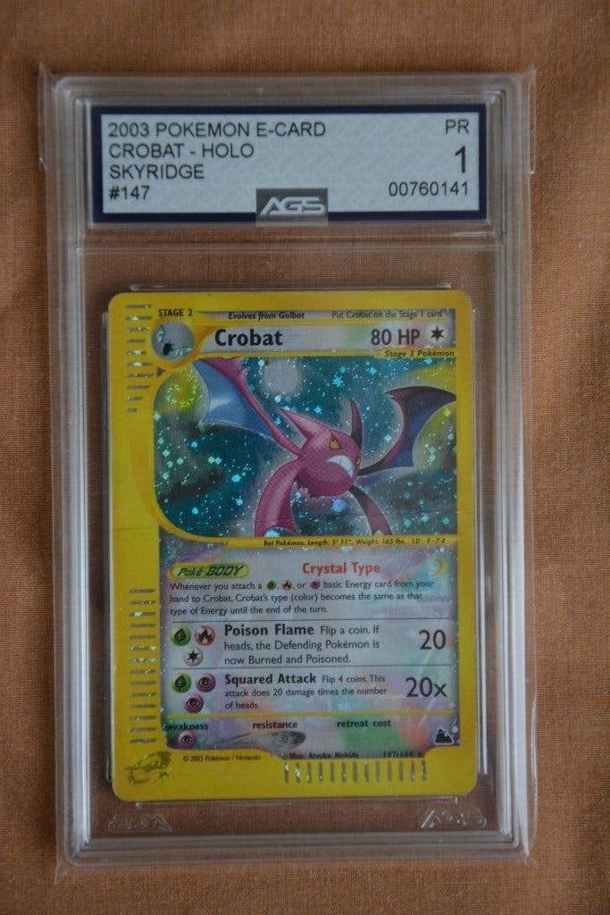Crobat Holo Skyridge AGS 1, Ophalen of Verzenden, Gebruikt, Losse kaart, Foil