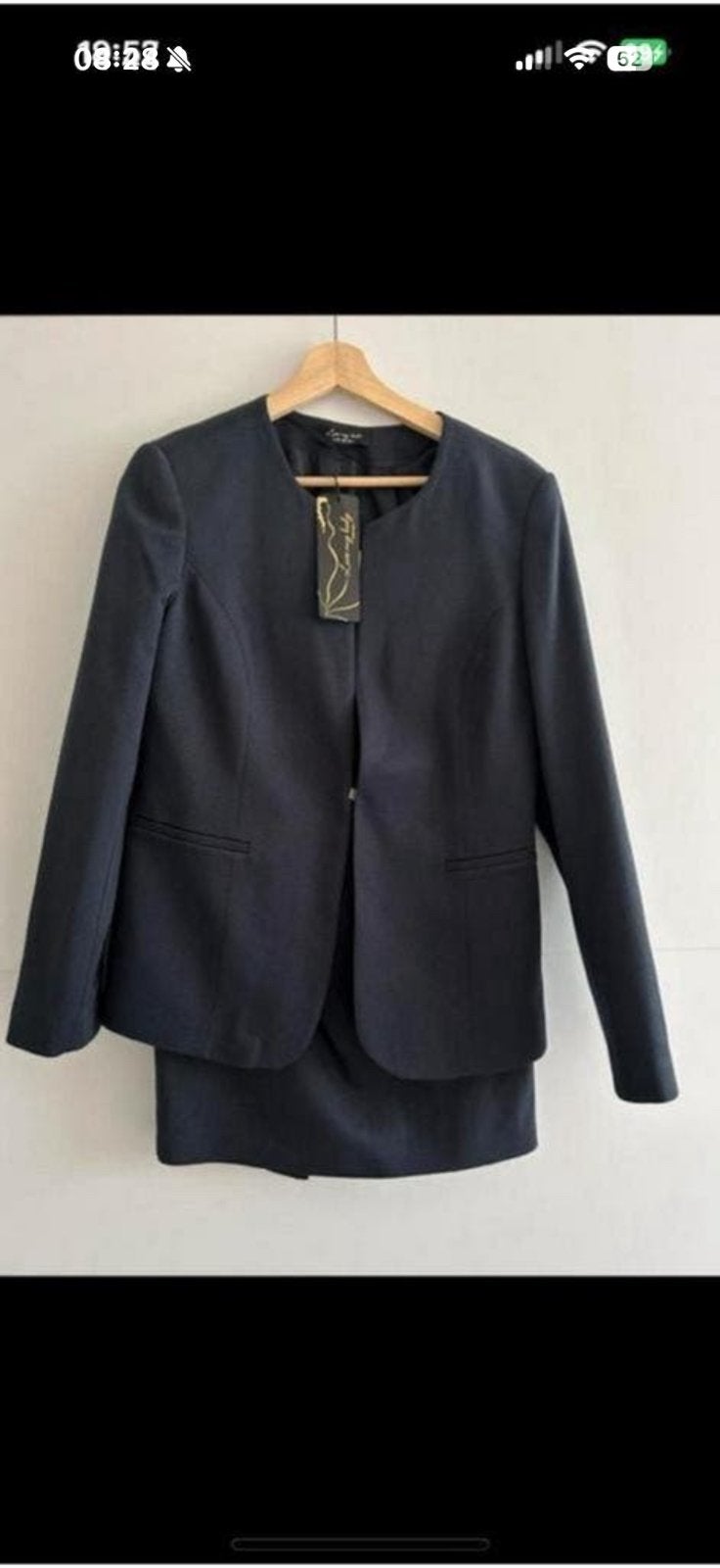 Dames rok pak, Maat 38/40 (M), Kostuum of Pak, Blauw, Nieuw