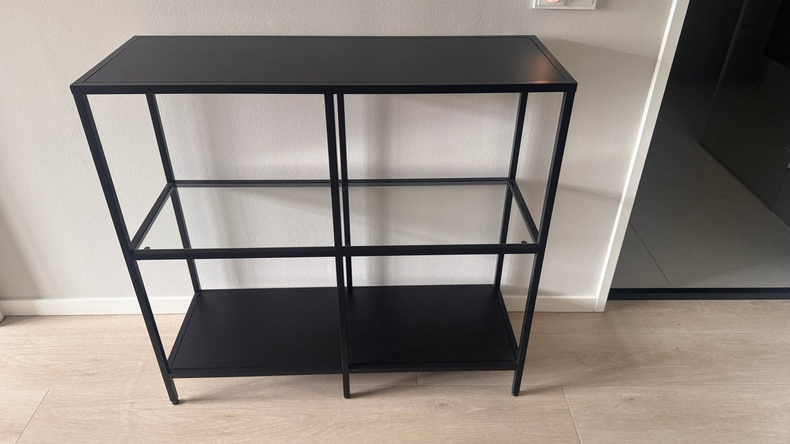 Zwart stalen kastje - 100x36x94,5 cm, Huis en Inrichting, Kasten | Vitrinekasten, Ophalen, Met plank(en), Gebruikt, 100 tot 150 cm