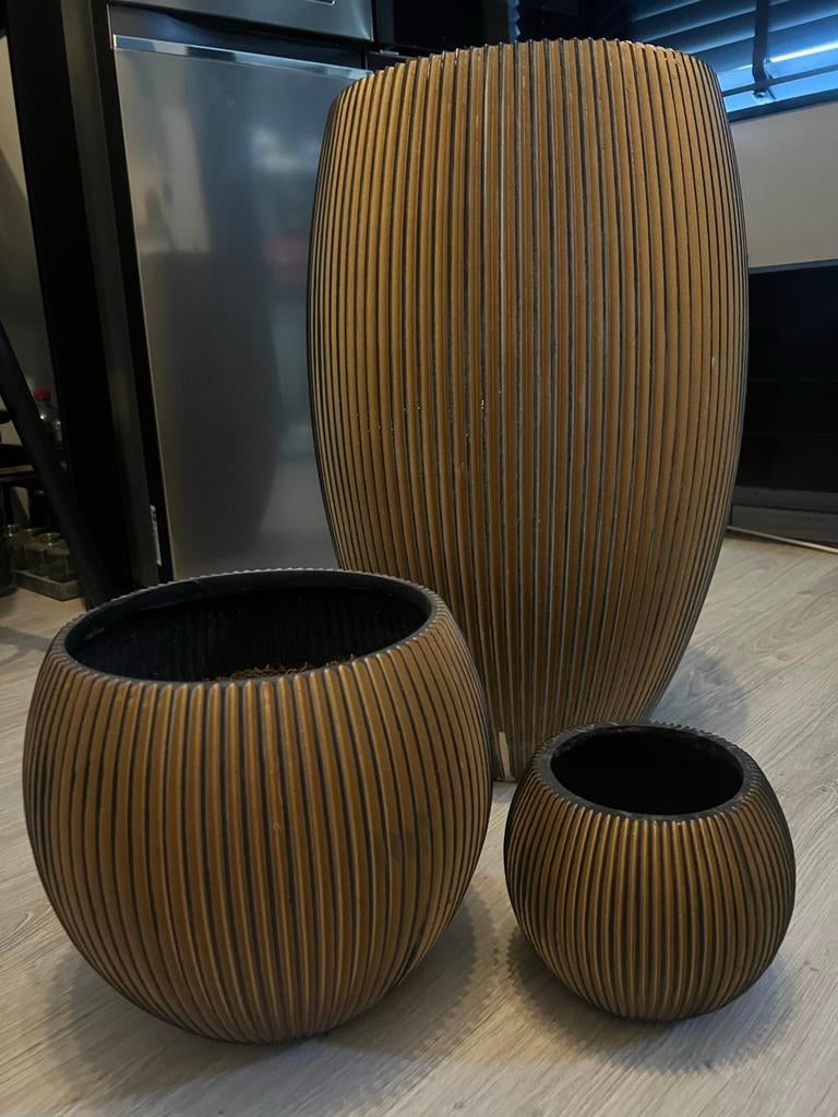 Set van 3 plantenbakken capi, Tuin en Terras, Bloembakken en Plantenbakken, Kunststof, Gebruikt, Minder dan 60 cm, Ophalen of Verzenden