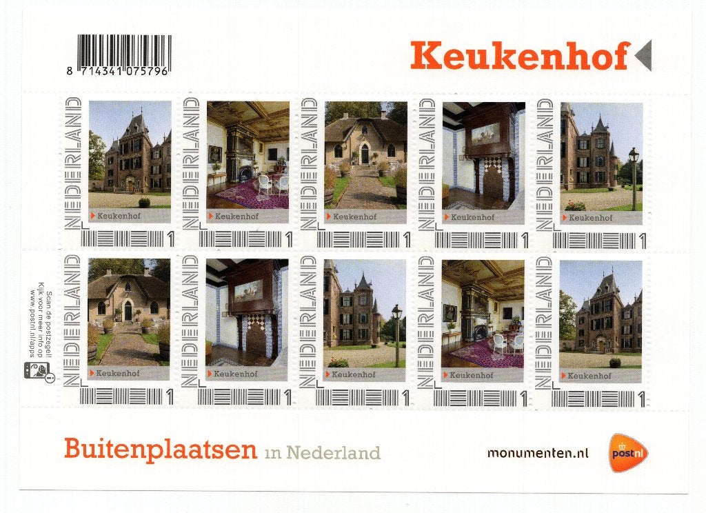 Pesoonlĳk Postzegel vel Buitenplaatsen "De Keukenhof", Postzegels en Munten, Postzegels | Nederland, Ophalen of Verzenden, Na 1940