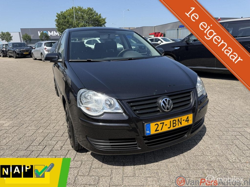 Volkswagen Polo 1.4-16V Comfortline,Airco,5drs,Cruise, Voorwielaandrijving, Gebruikt, 4 cilinders, Zwart