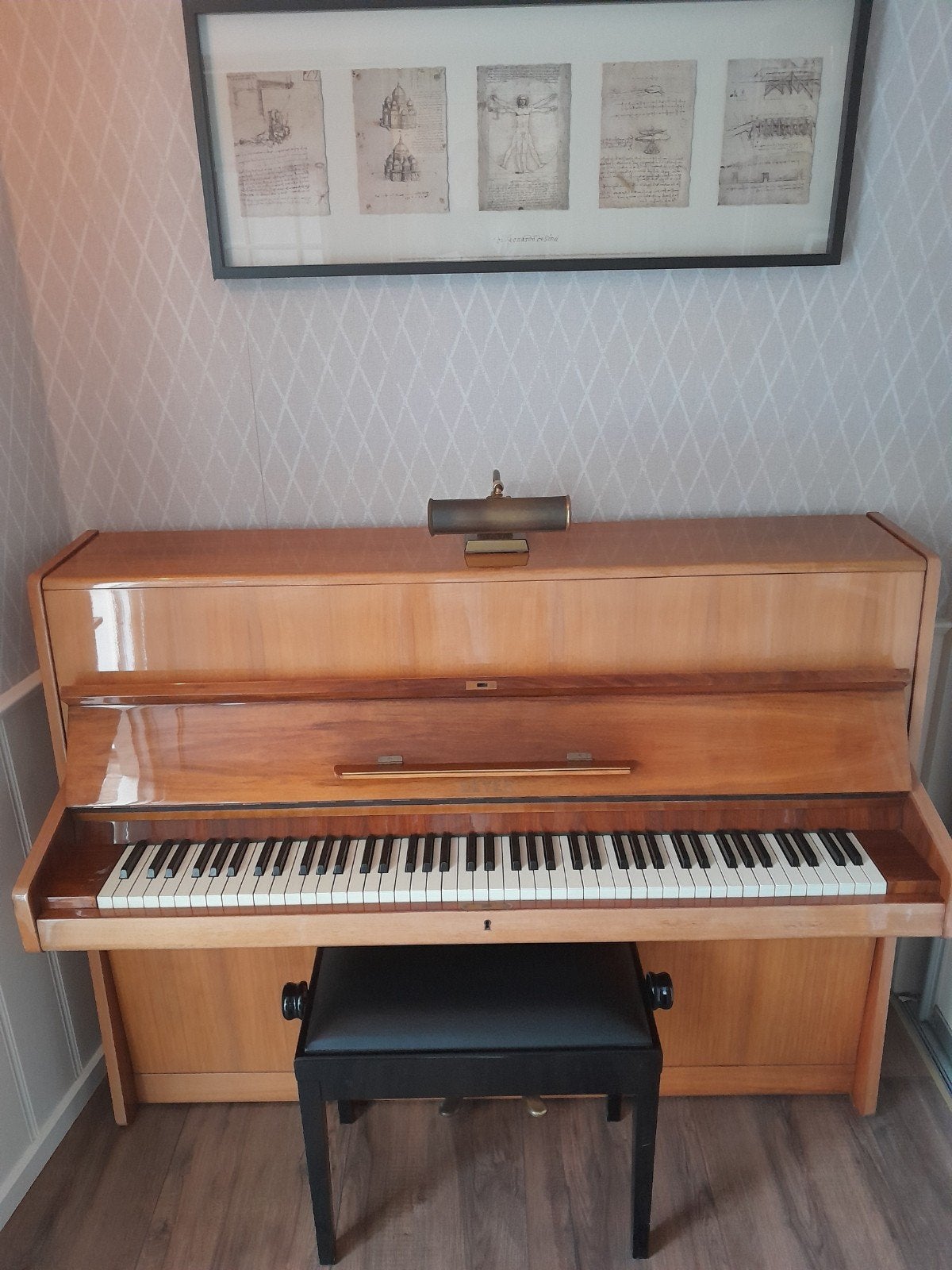 Geyer piano ( jaren 60), Ophalen, Gebruikt, Bruin, Piano