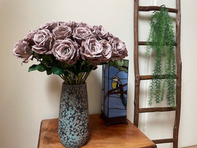 Kunstbloem kunstbloemen roos rozen boeket decoratie vaas, Binnen, Info@rodebeagle.nl, Rode Beagle kunstbloemen, 66 cm