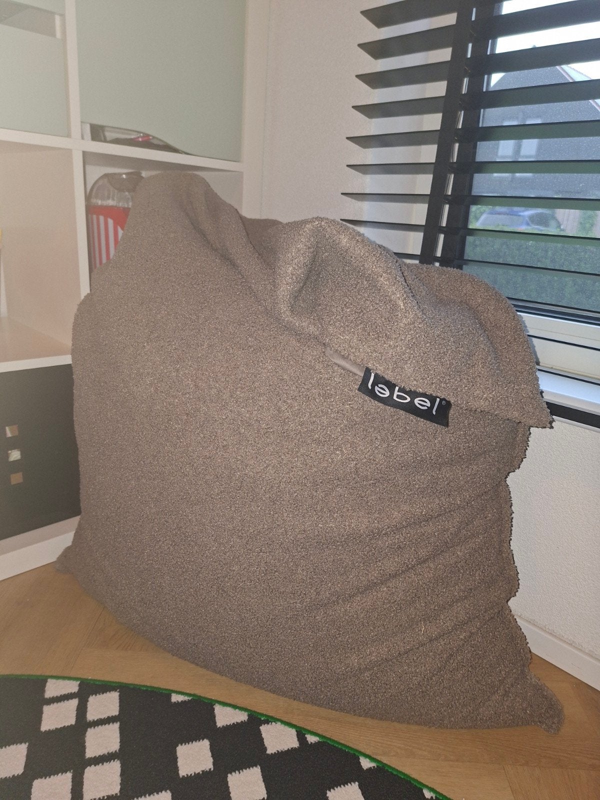 Lebel Zitzak Teddy/Velours - Taupe - 100x150 cm, Ophalen of Verzenden, Zo goed als nieuw, Overige kleuren, Zitzak