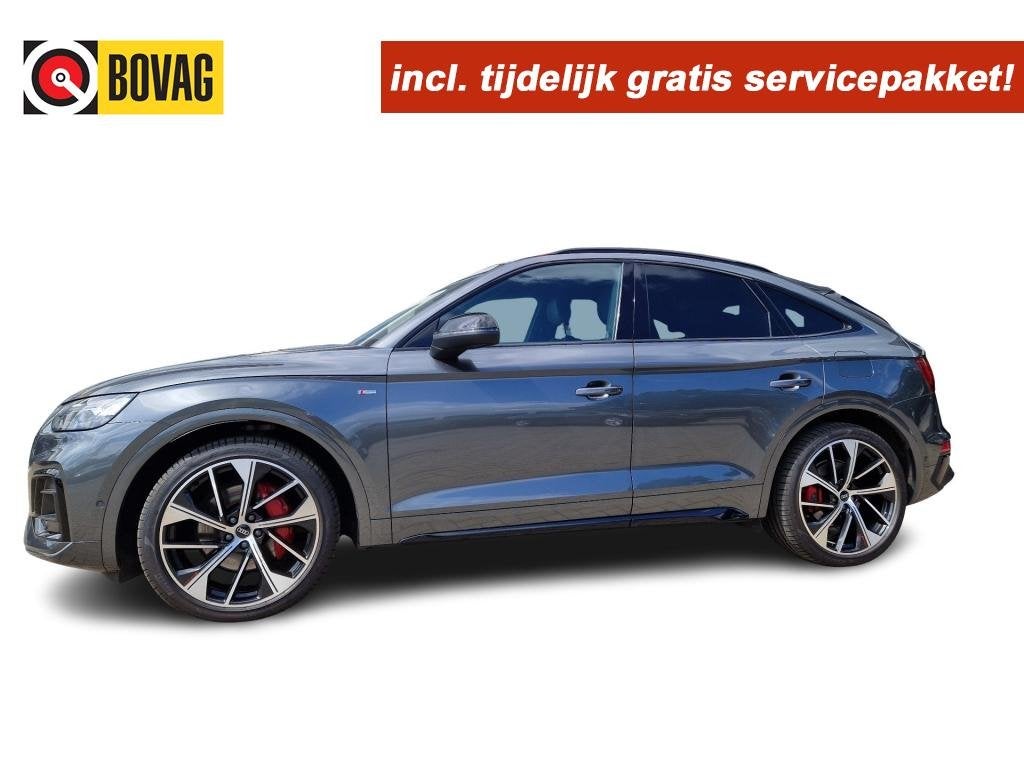 Audi Q5 SPORTBACK 55 TFSI e 367pk S-Line Black Line Quattro, Auto's, Audi, Gebruikt, Leder, Bedrijf, Hybride Elektrisch/Benzine