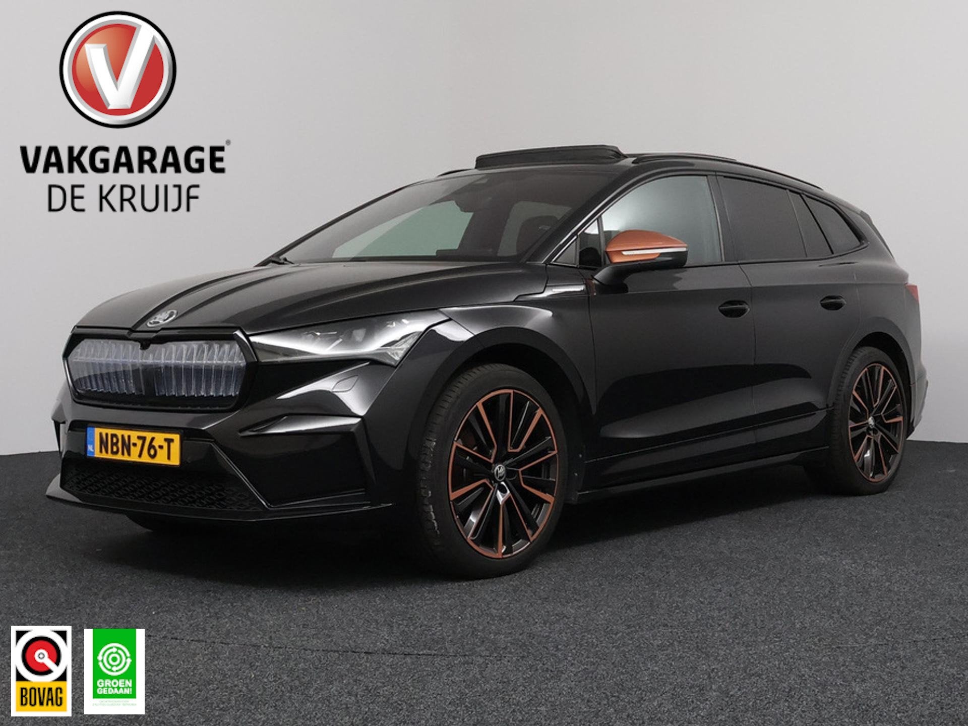 Skoda Enyaq 80 Founders Edition Black | FULL OPTIONS | Cryst, Auto's, Automaat, 2095 kg, Achterwielaandrijving, Gebruikt