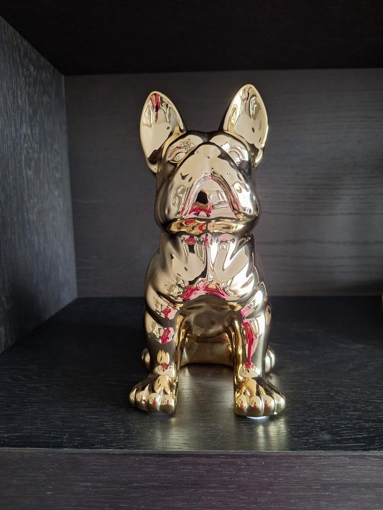 Gouden Franse Bulldog beeldje, Ophalen of Verzenden