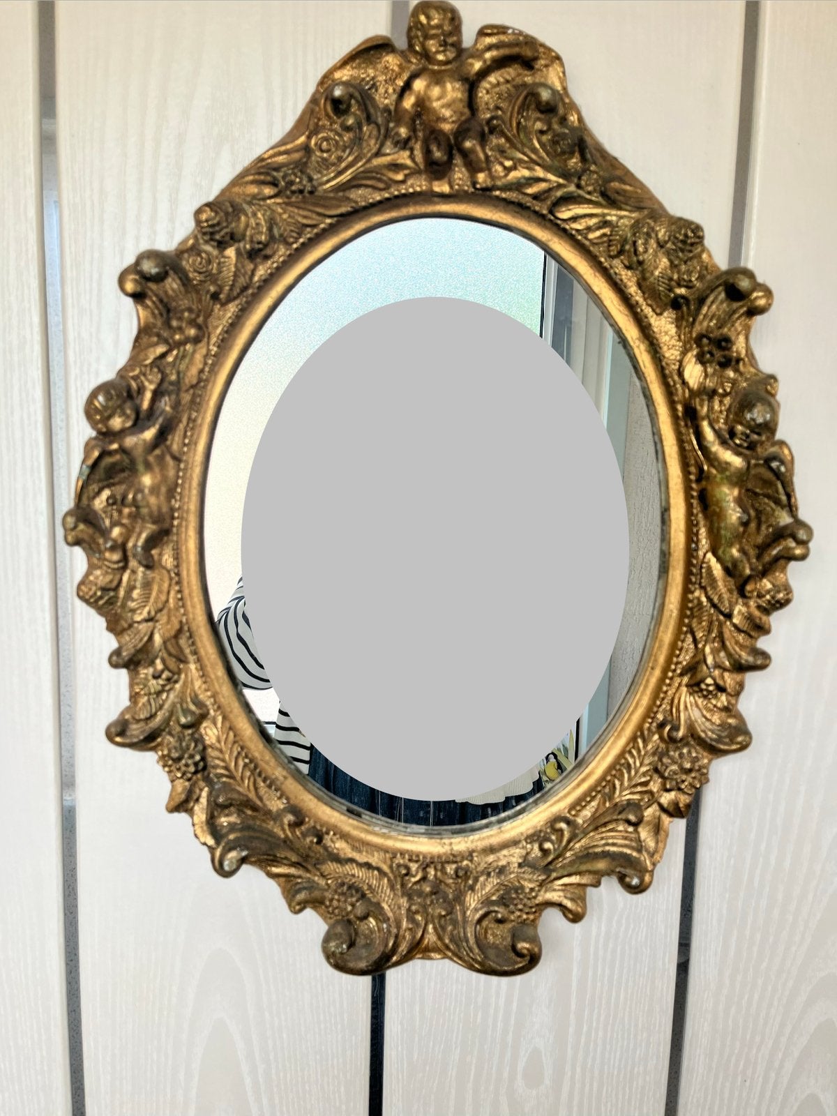 Bocante spiegel goudkleurig, Ophalen, Ovaal, Minder dan 50 cm, Minder dan 100 cm