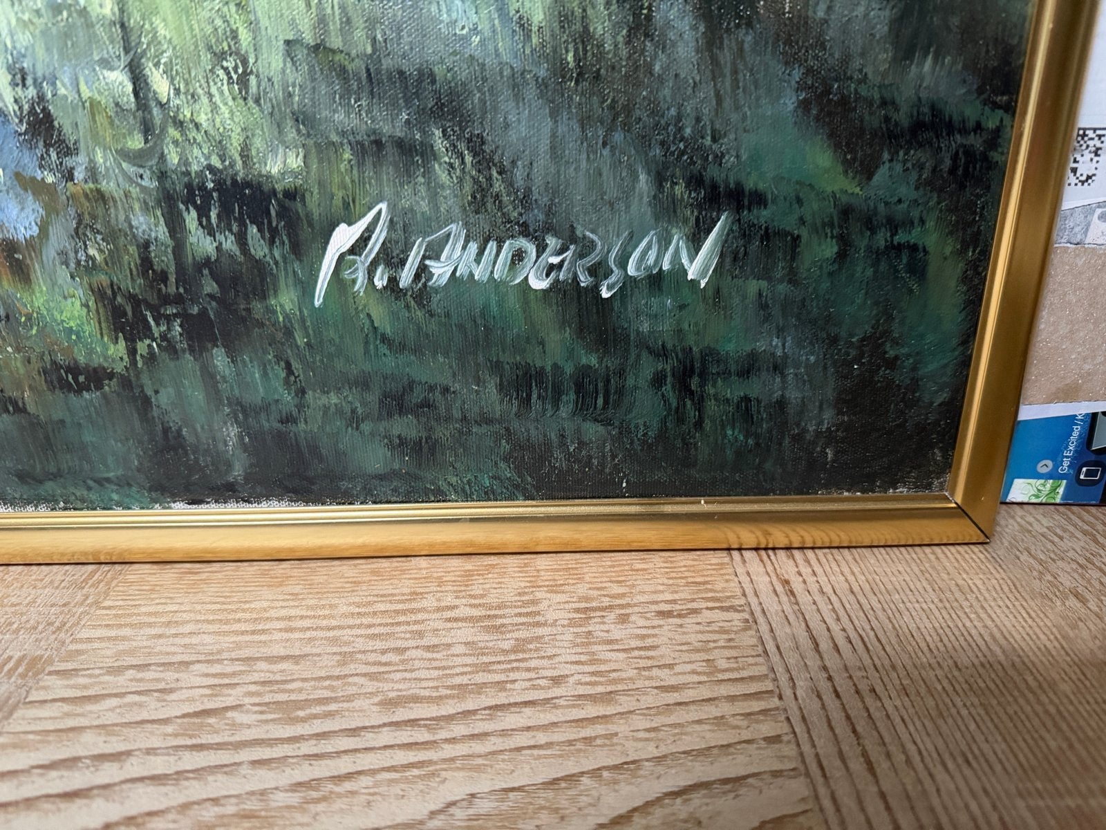Schilderij van R. Anderson: Landschap met figuren, Ophalen, Doek, Realistisch, Gesigneerd