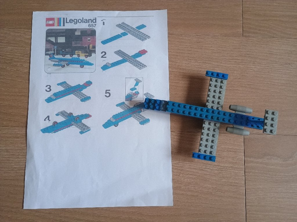 Lego 657 vliegtuig, Gebruikt, Lego, Inclusief instructies, Ophalen of Verzenden