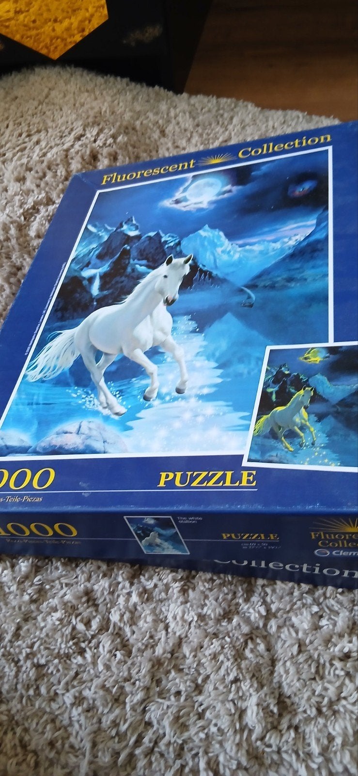 Fluorescerende Paarden Puzzel 1000 Stukjes, Ophalen, 500 t/m 1500 stukjes, Nieuw, Legpuzzel