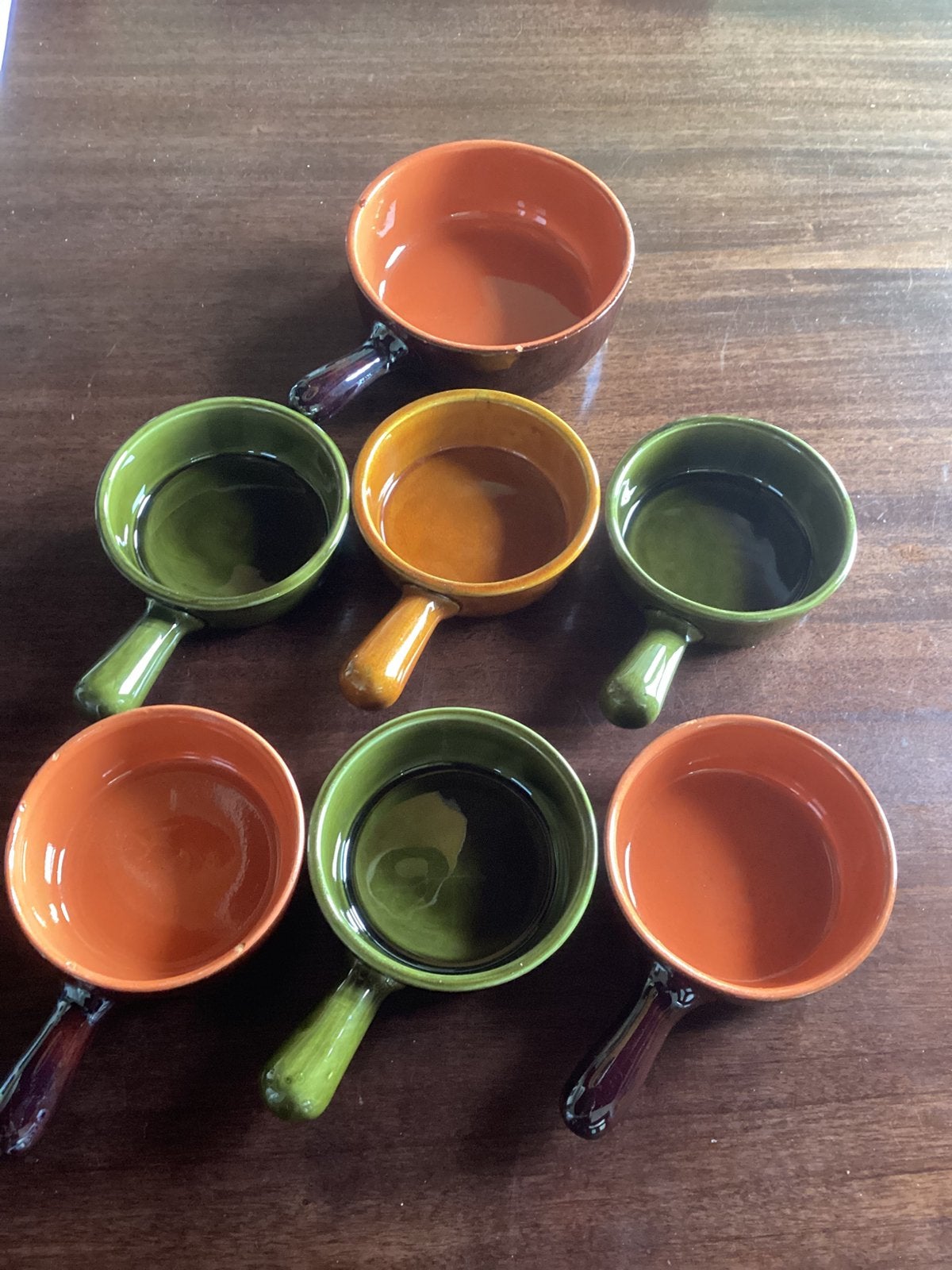 Set van 7 Vintage Terracotta Ovenschaaltjes / Soepkommen, Ophalen
