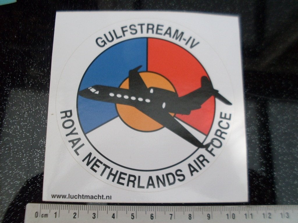 sticker gulfstream-iv royal netherlands air force embleem, Verzenden, Zo goed als nieuw, Bedrijf of Vereniging