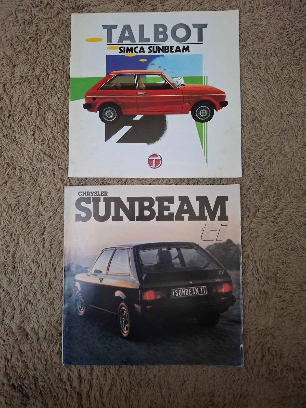 2x autofolder Talbot Sunbeam, Verzenden, Zo goed als nieuw, Overige merken