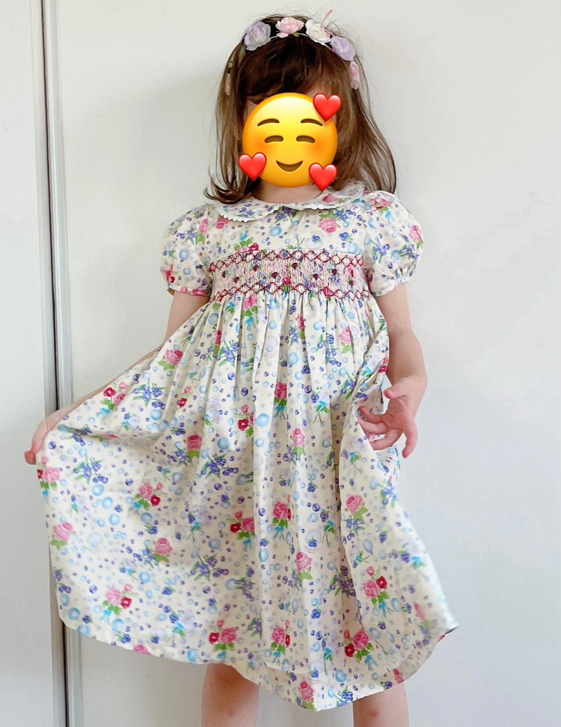 Nieuwe Mikaela-Kleding Jurk met Bloemenprint en Smockwerk, Ophalen of Verzenden, Nieuw, Meisje