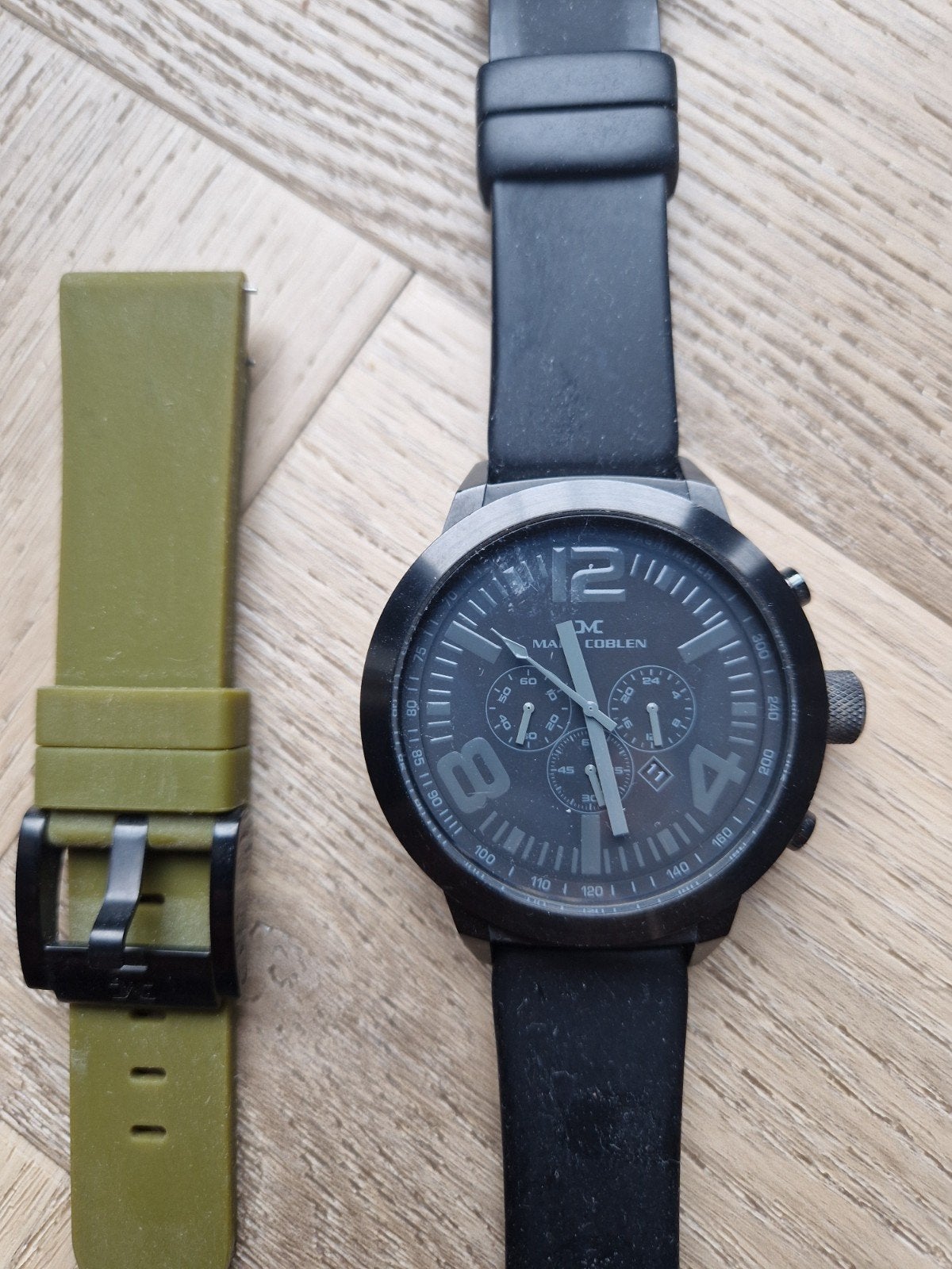 Marc Coblen MC50B2 Chronograaf Herenhorloge met extra bandje, Overige merken, Overige materialen, Polshorloge, Overige materialen