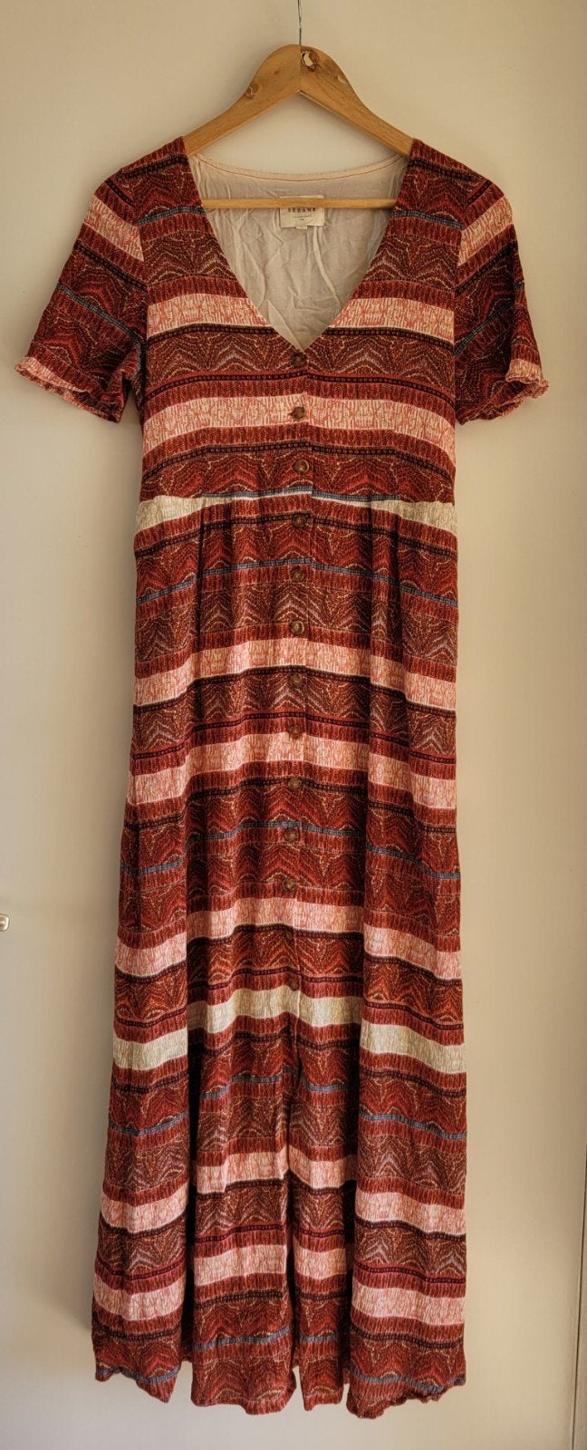 Sezane jurk maat 40, Kleding | Dames, Jurken, Zo goed als nieuw, Maat 38/40 (M), Meerkleurig, Onder de knie, Ophalen of Verzenden