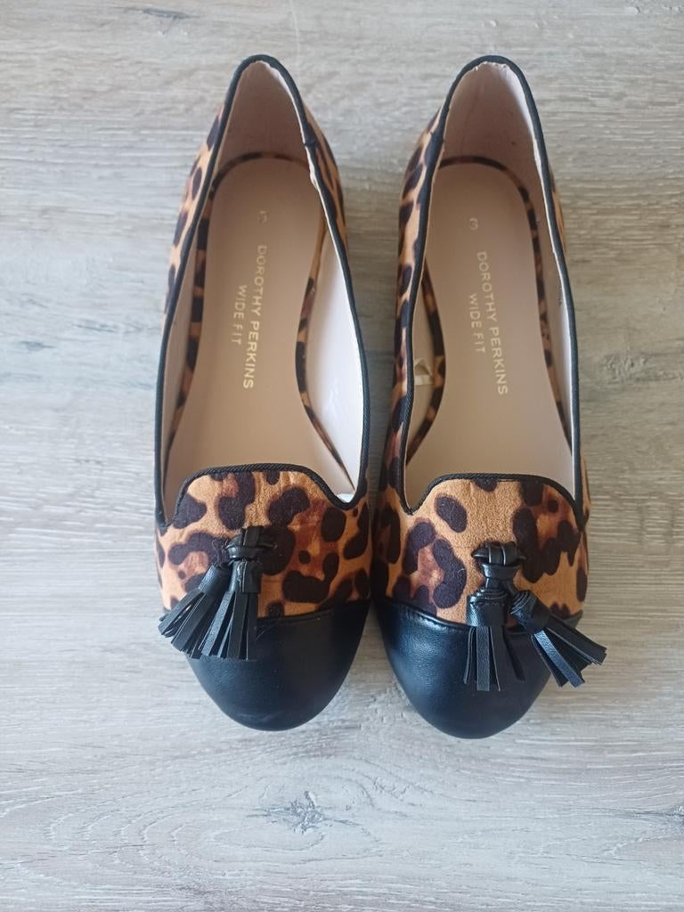 Dorothy Perkins Wide Fit Ballerina's met Luipaardprint, Kleding | Dames, Schoenen, Zo goed als nieuw, Ballerina's, Bruin, Ophalen of Verzenden