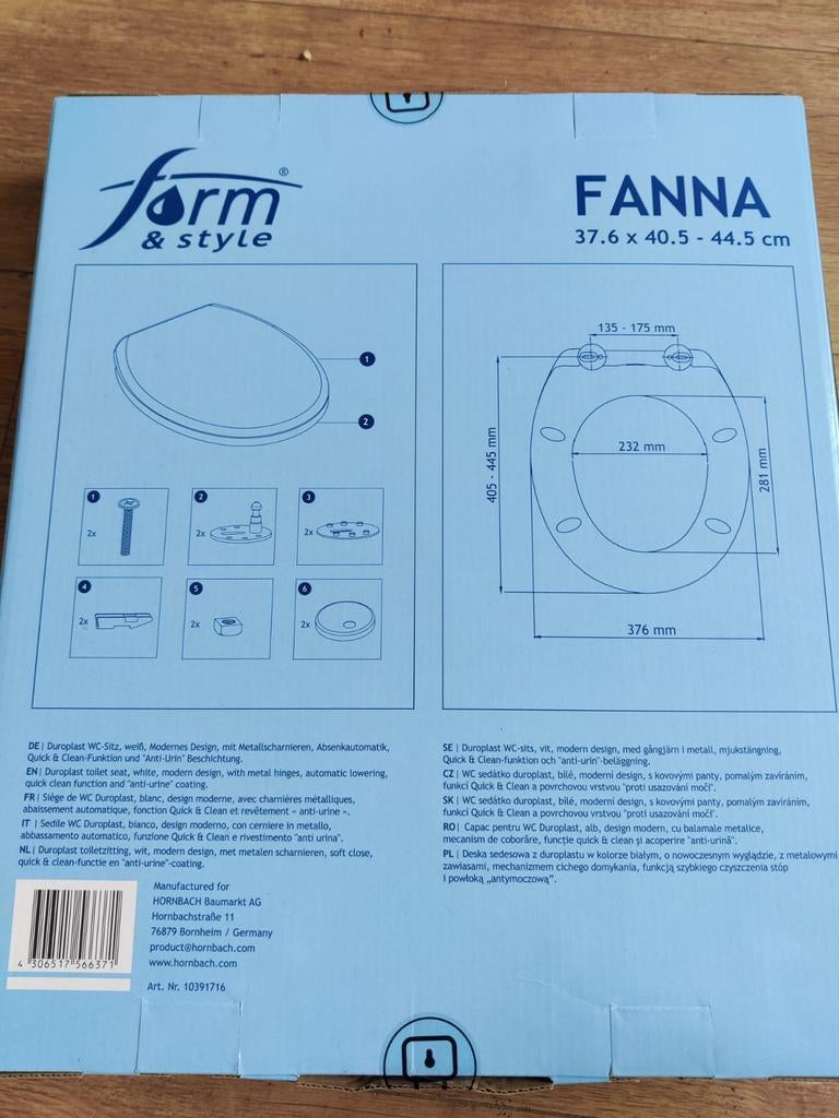 Nieuwe WC bril Fanna - Duurzaam Duroplast, Ophalen of Verzenden