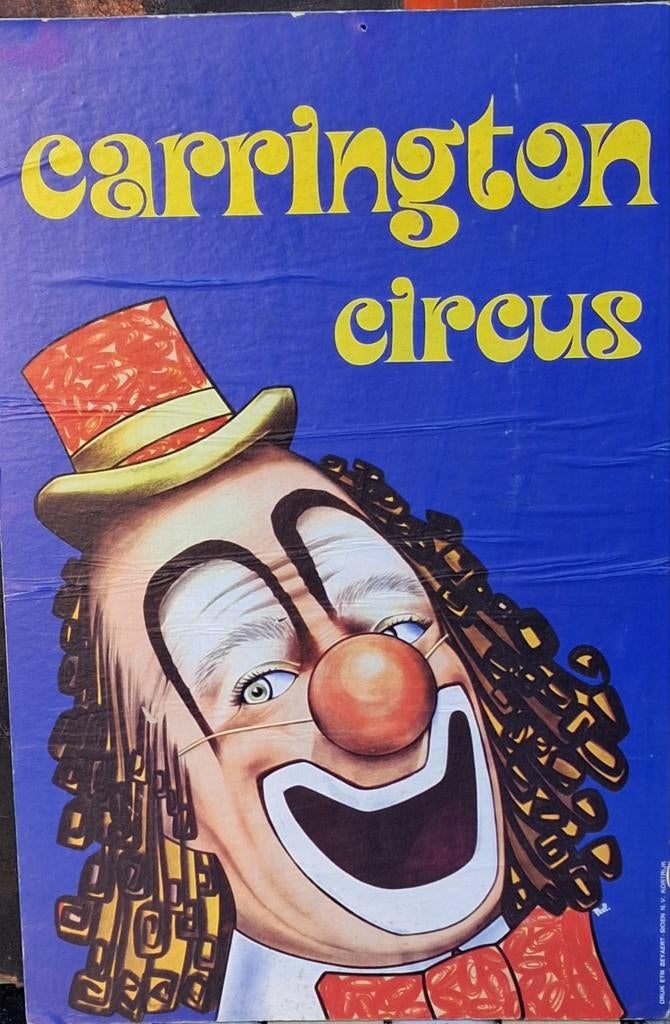 Circus poster. CARRINGTON Circus. Oud. 30/45 cm., Ophalen, A1 t/m A3, Overige onderwerpen, Rechthoekig Staand