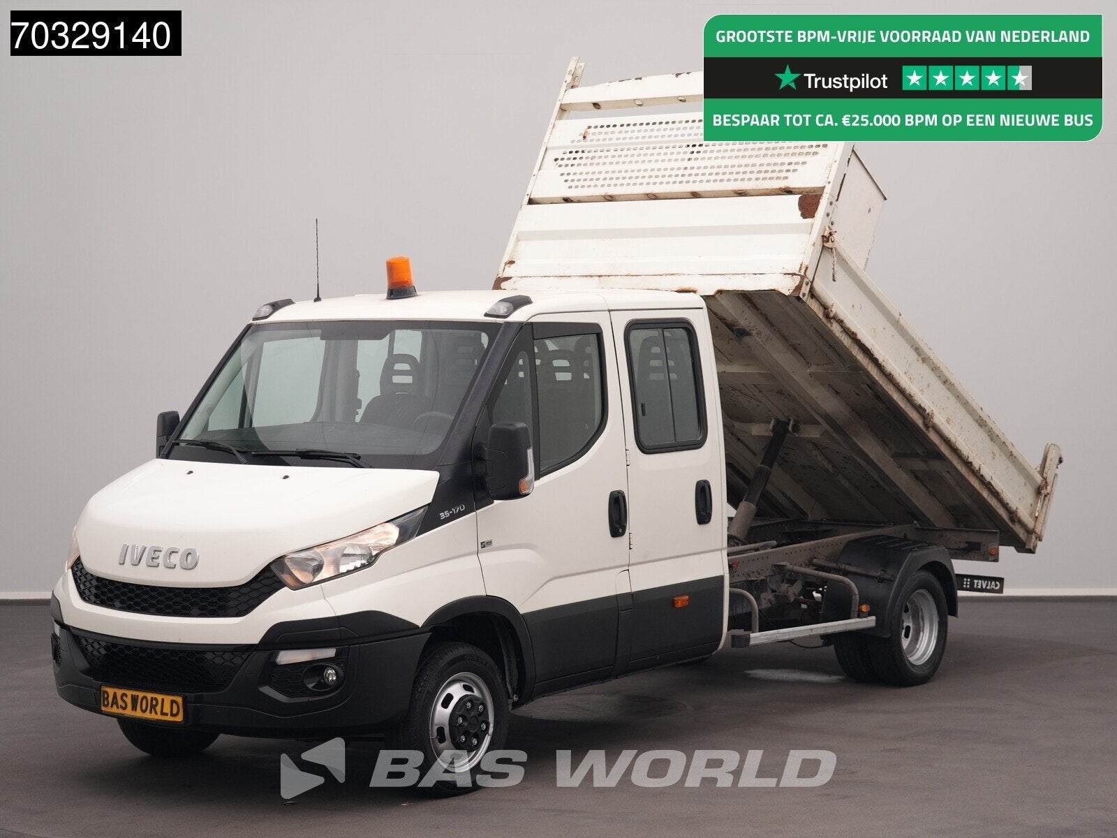 Iveco Daily 35C17 3.0L Kipper Dubbel Cabine Dubbellucht 3,5t, Auto's, Stof, Gebruikt, 4 cilinders, Iveco