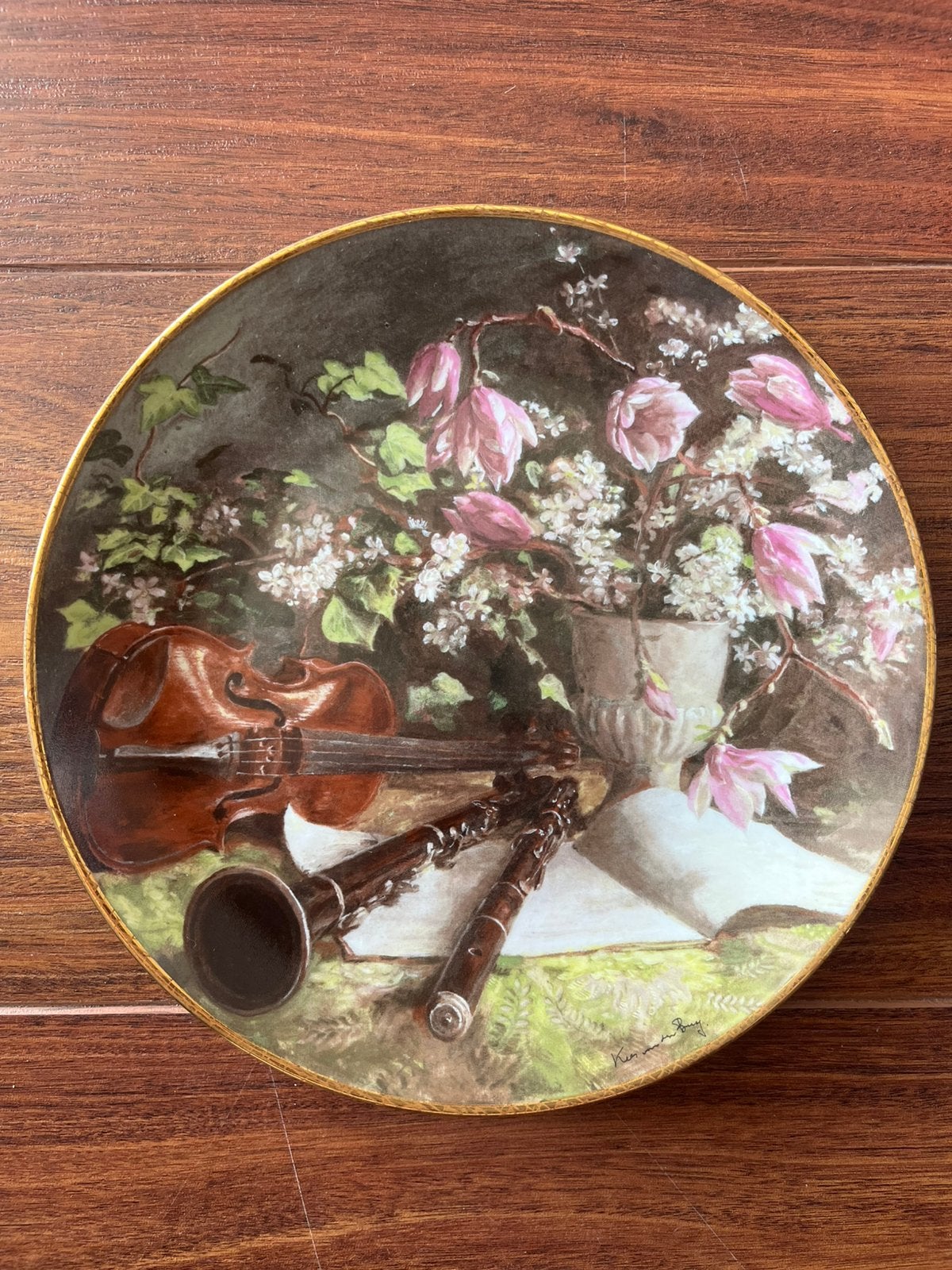 Royal Mosa bord Stilleven in de muziekkamer 1988, Verzenden