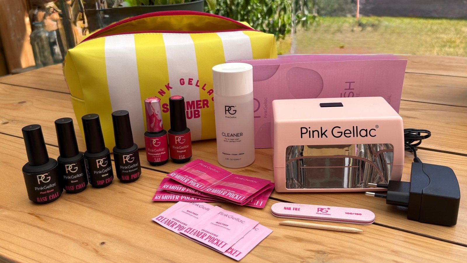 Pink Gellac Starterset met Peel Base en Cleaner, Ophalen of Verzenden, Zo goed als nieuw, Overige typen