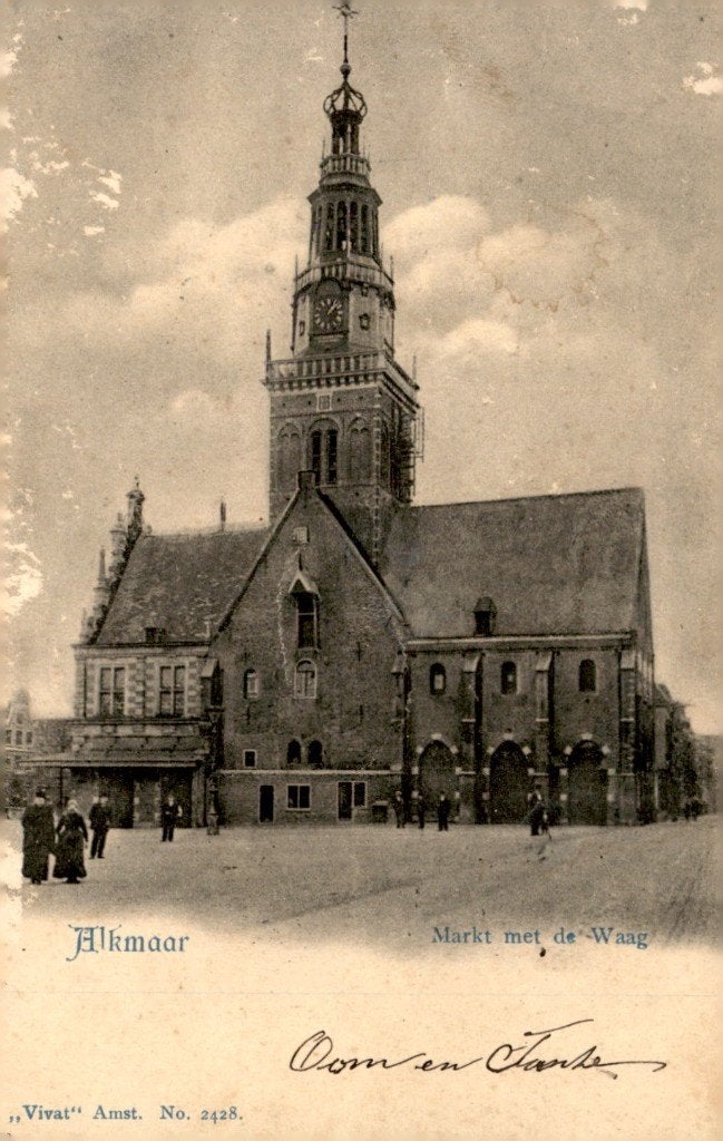 Alkmaar Markt met de Waag Vivat no 2428 # 146, Verzenden, Voor 1920, Gelopen, Noord-Holland
