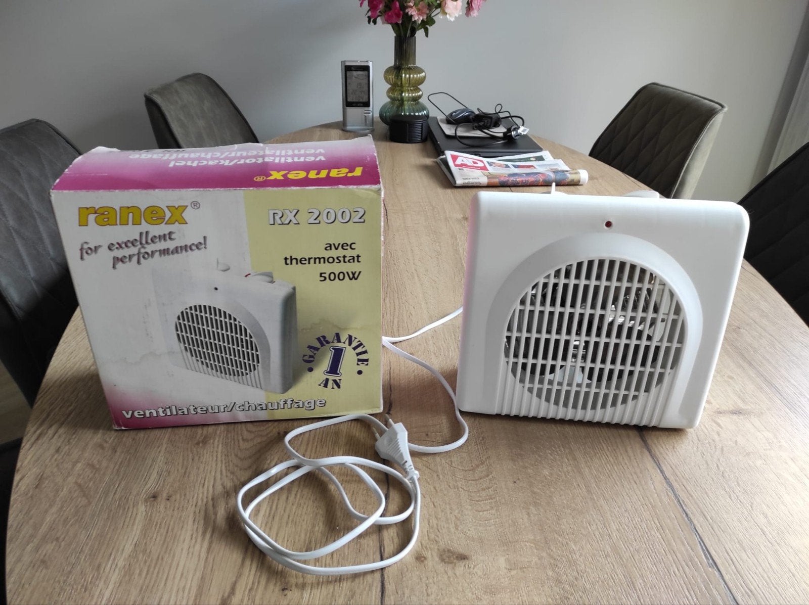 Ranex RX 2002 Ventilator/Verwarming met Thermostaat 500W, Ophalen of Verzenden