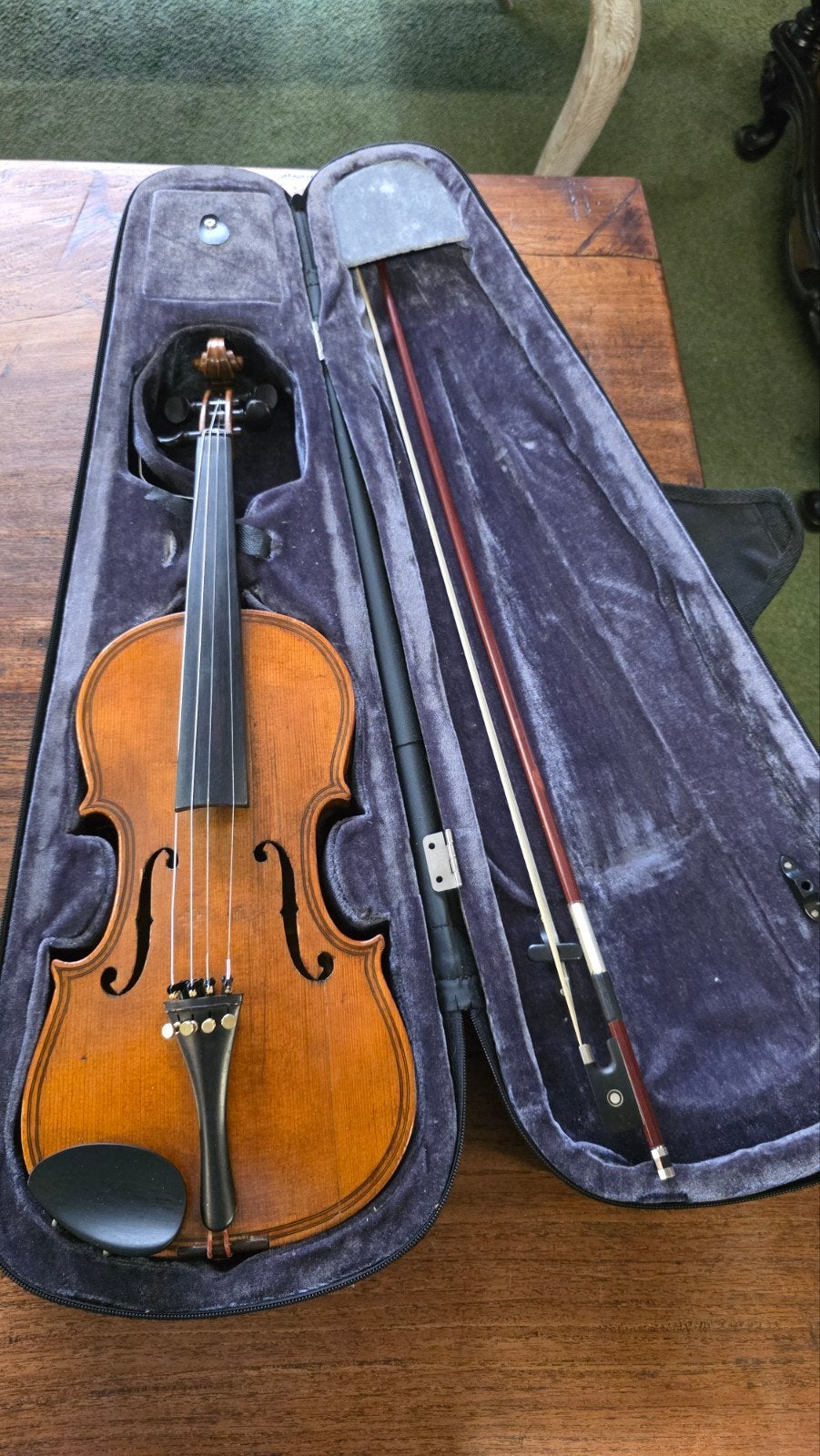 4 violen in koffer, Muziek en Instrumenten, Ophalen, Zo goed als nieuw, 4/4-viool