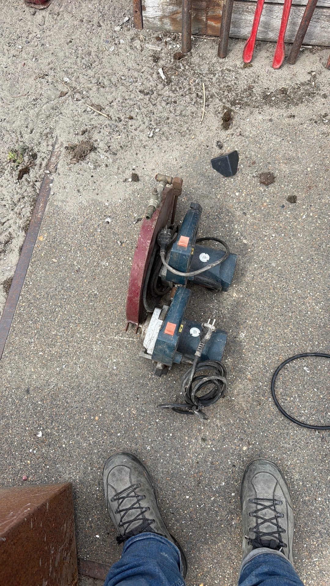 Hand Betonzagen machine, Doe-het-zelf en Verbouw, Compressors, 100 liter of meer, Ophalen, Gebruikt