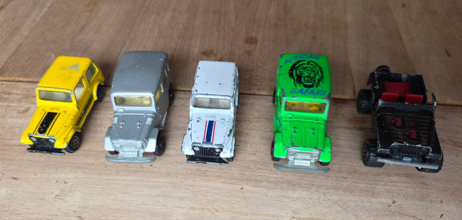 Jeep modelauto's Mojorette en Jeep - Set van 5, Ophalen of Verzenden, Gebruikt, Auto, Overige merken