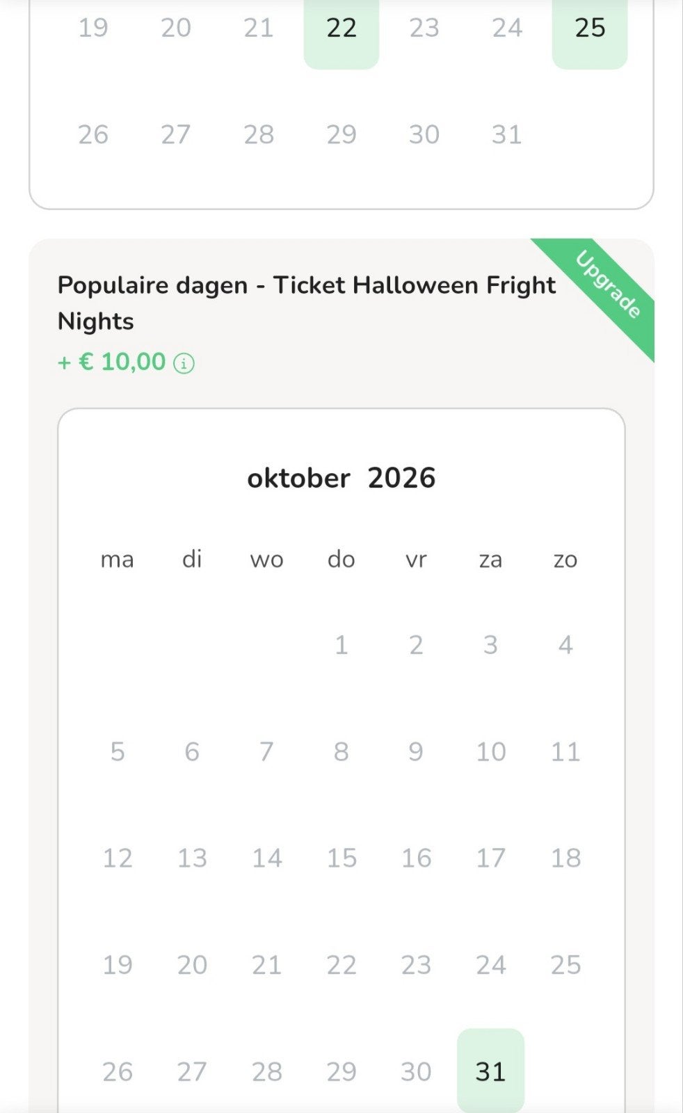 2 tickets walibi fright night, Twee personen, Trein, Met bestemming of datum