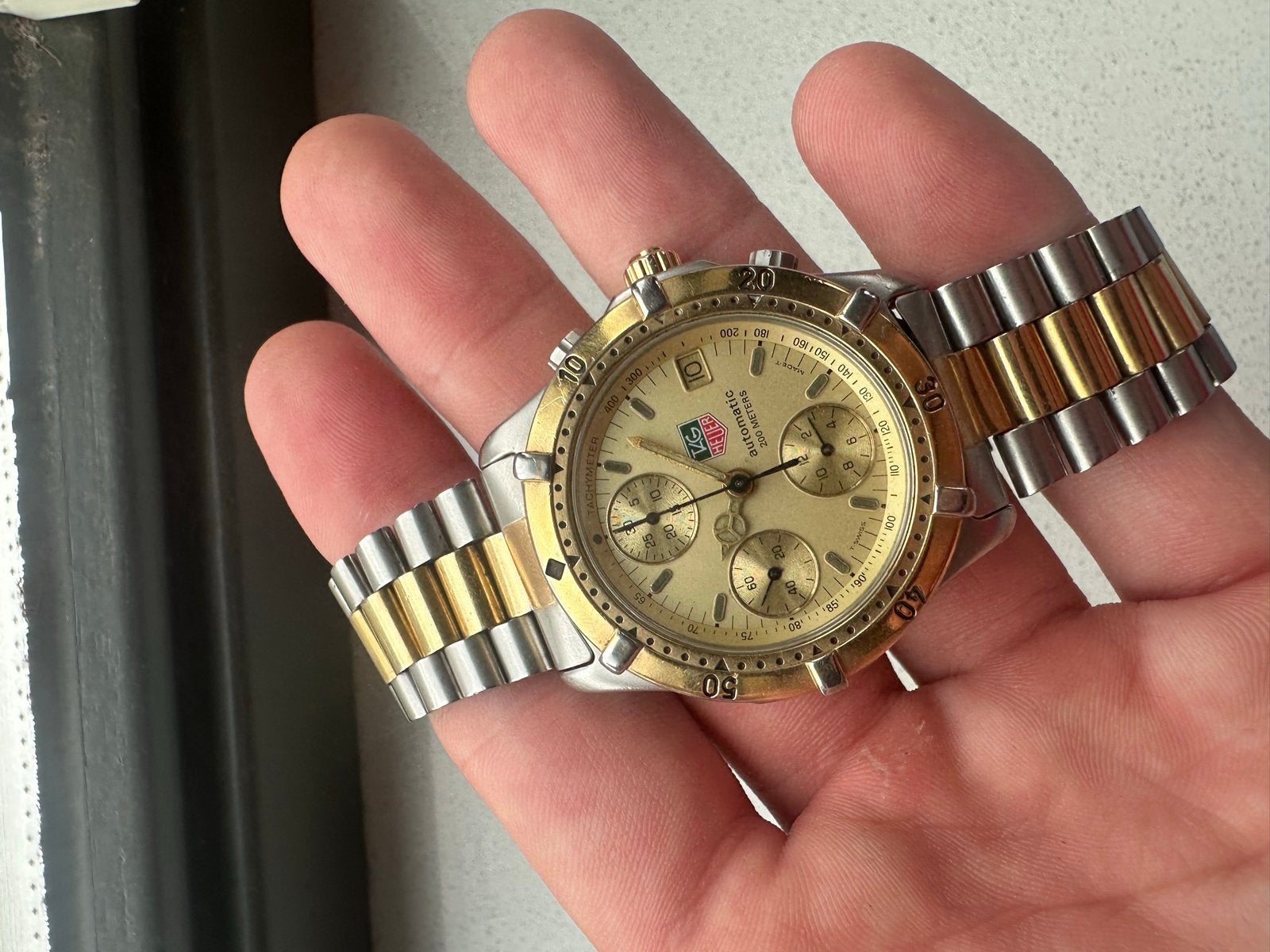 TAG Heuer 2000 Automatic Chronograph Goud/Staal, Staal, Polshorloge, Ophalen of Verzenden, Zo goed als nieuw