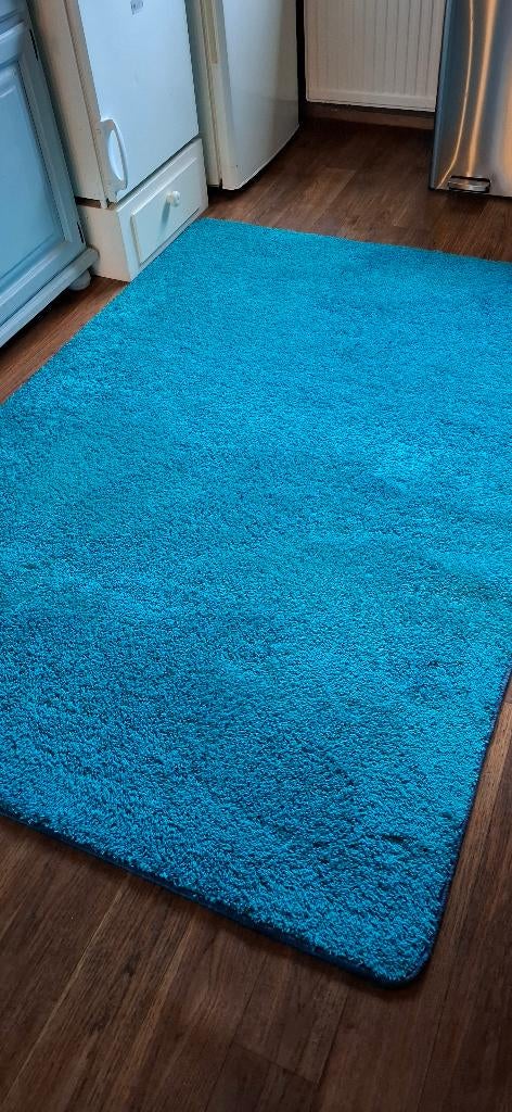 Vloerkleed blauw, Ophalen, Hoogpolig, 100 tot 150 cm, Blauw