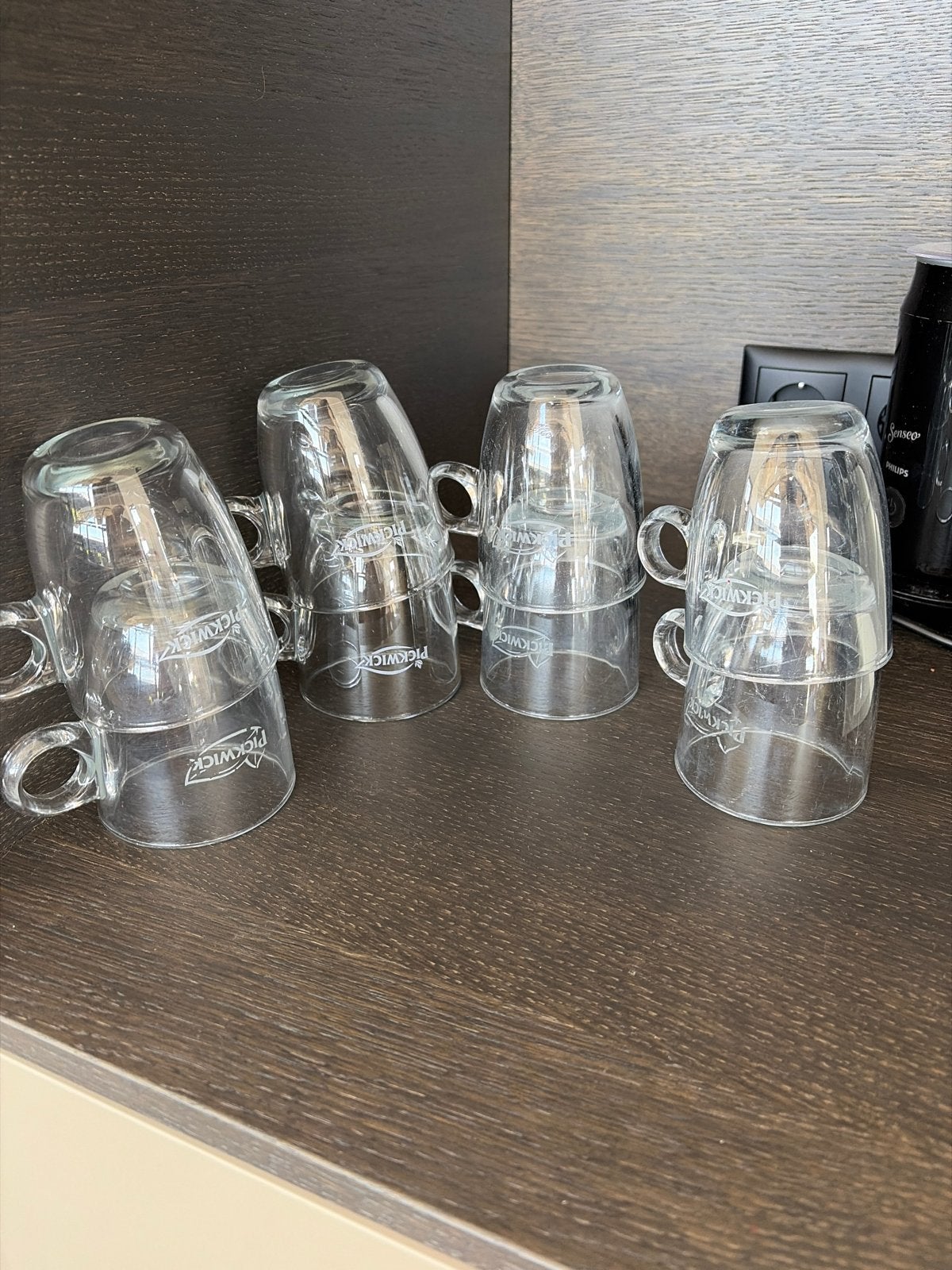 Pickwick glazen theekopjes - set van 8, Ophalen, Overige merken, Glas, Overige typen