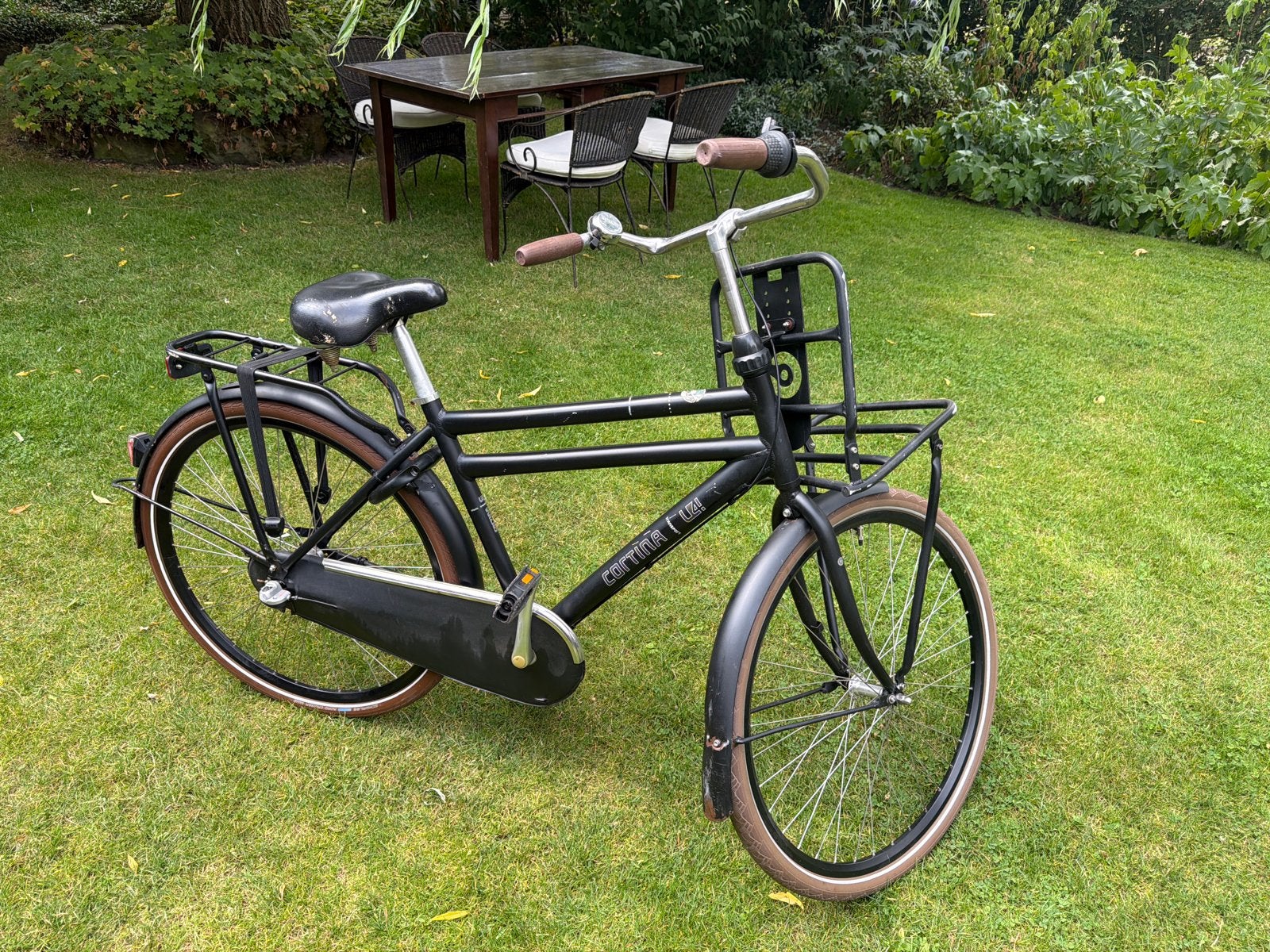 Cortina U4 Transportfiets - Zwart,, Fietsen en Brommers, Fietsen | Dames | Damesfietsen, Terugtraprem, Versnellingen, Ophalen