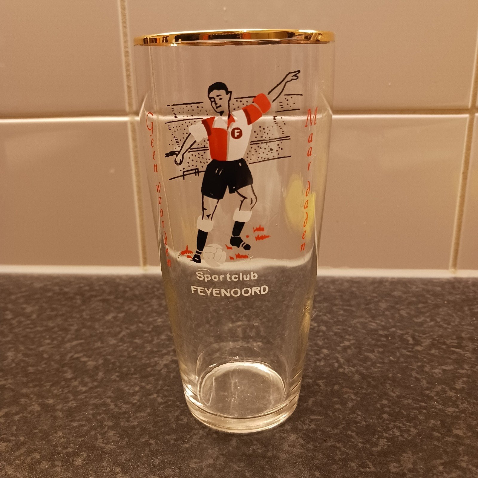 Vintage Feyenoord glas - Sportclub Feyenoord, Ophalen of Verzenden, Gebruikt, Feyenoord, Overige typen