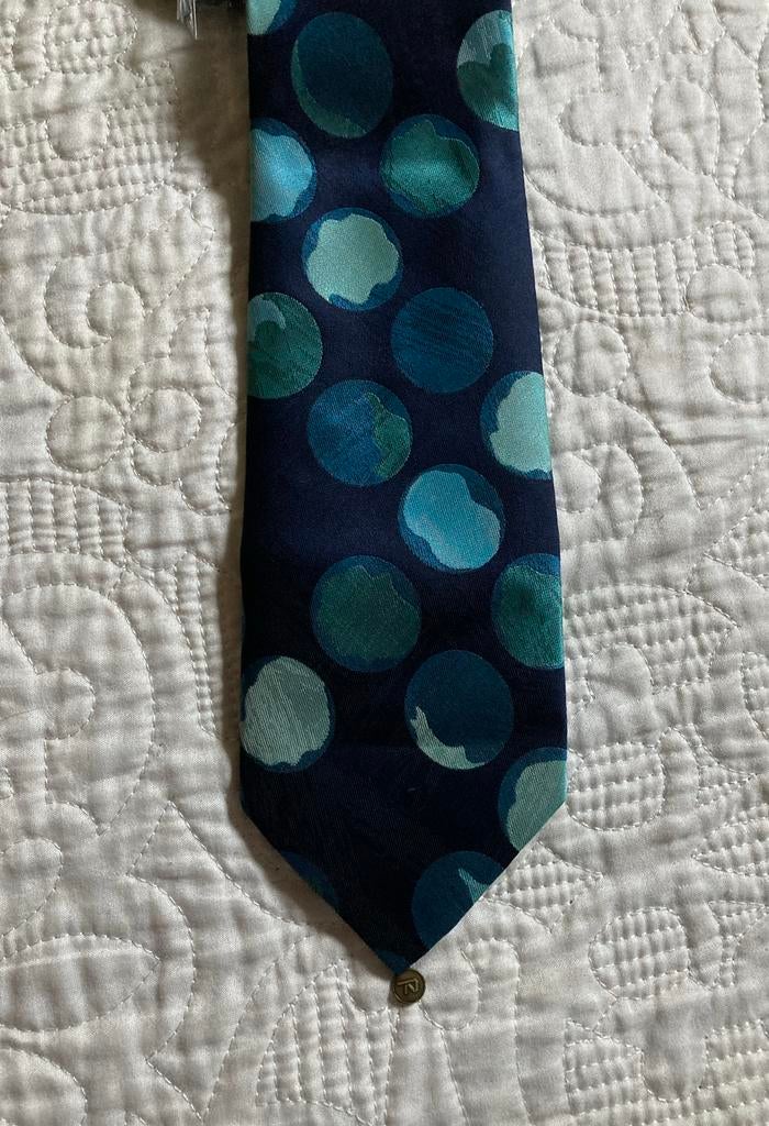 Stropdas Nationale Nederlanden met hangertje met logo, Ophalen of Verzenden, Nieuw, Blauw, Met patroon