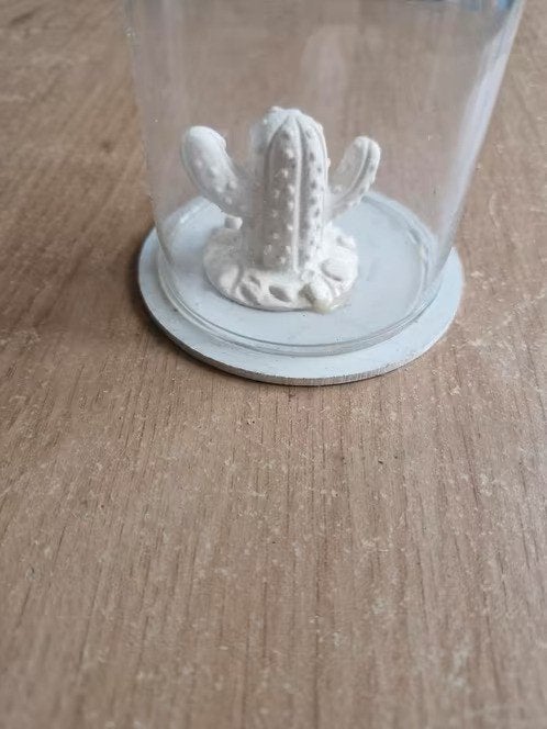 Stolp met cactus erin, waxinelichthouder bovenop h, Huis en Inrichting, Onbekend, Nieuw, Inclusief decoratie, Onbekend