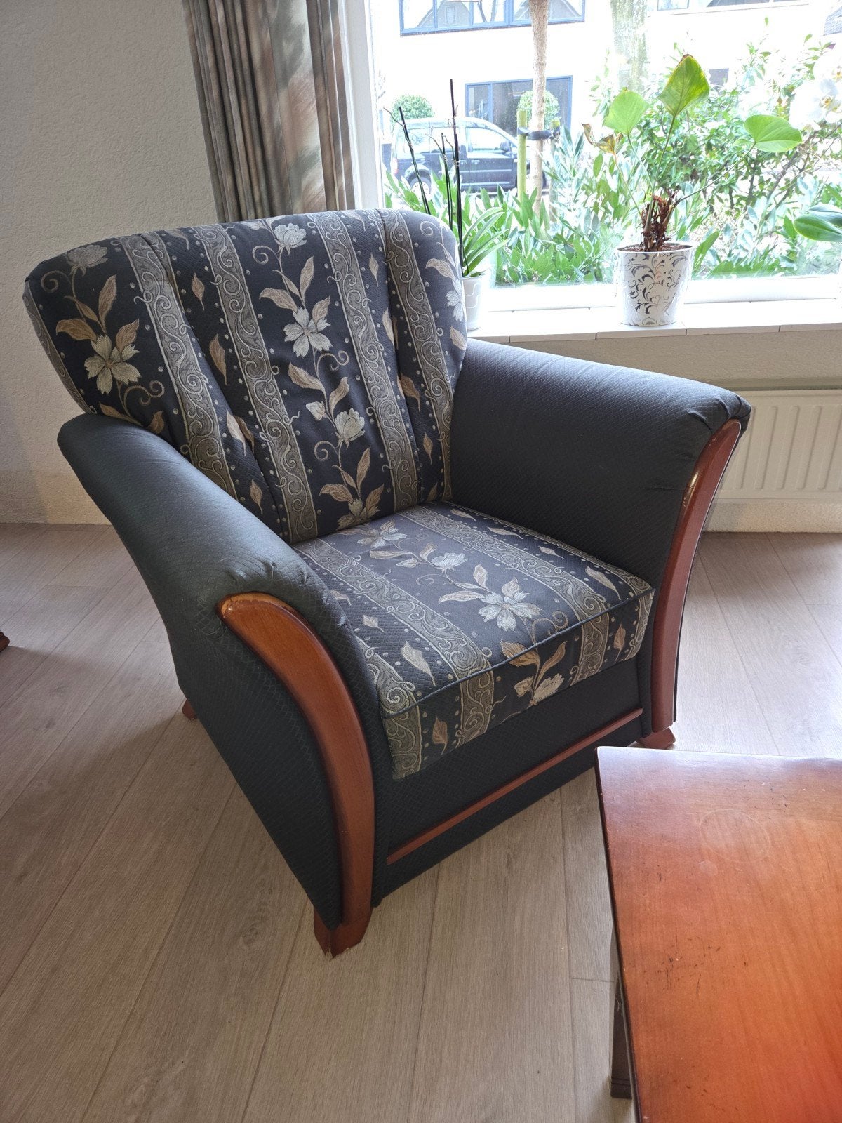 Bankstel, 2 zitsbank, bank en 1x fauteuil, stoel, Ophalen, Gebruikt, 75 tot 100 cm