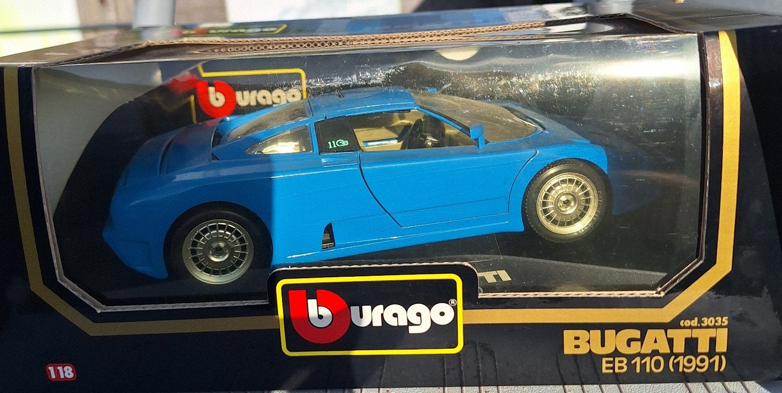 burago bugatti eb110 1991, Ophalen of Verzenden, Zo goed als nieuw, Auto, Bburago