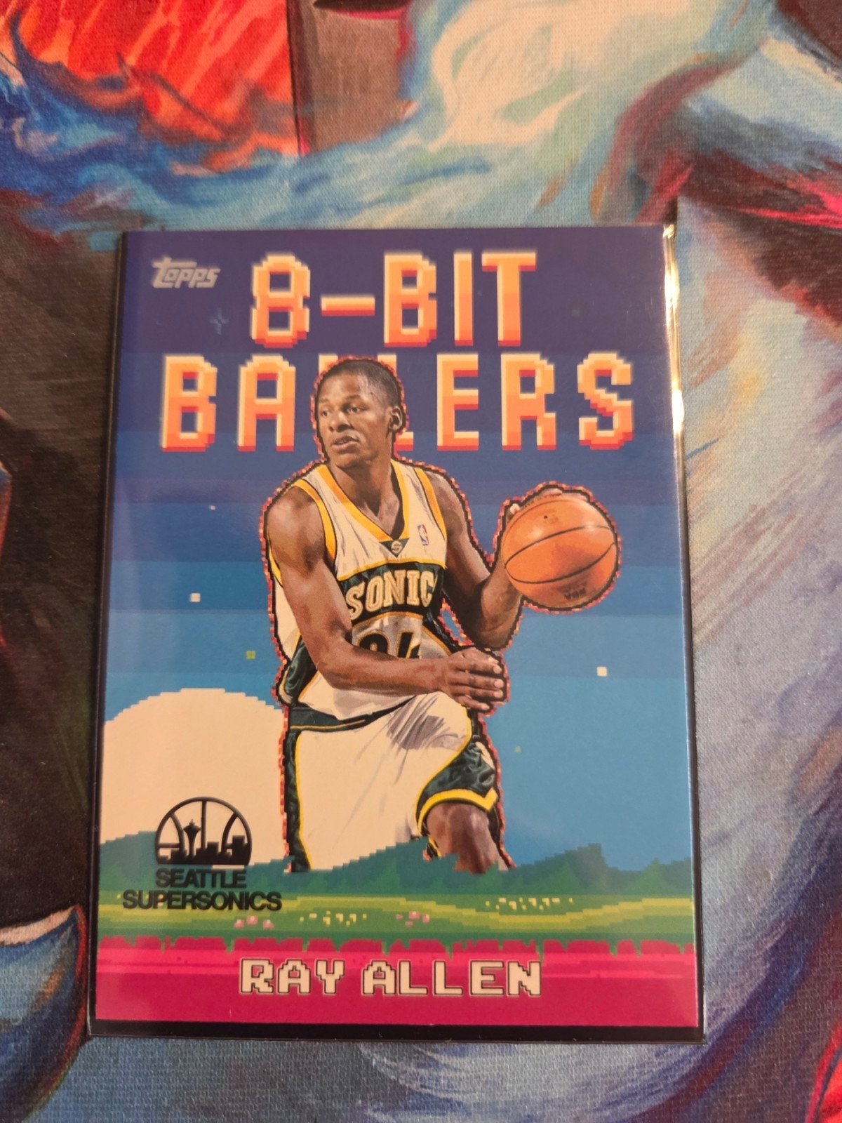 Ray Allen Topps 8-Bit Ballers Seattle SuperSonics Kaart, Ophalen of Verzenden, Zo goed als nieuw, Overige sporten, Spelerskaart
