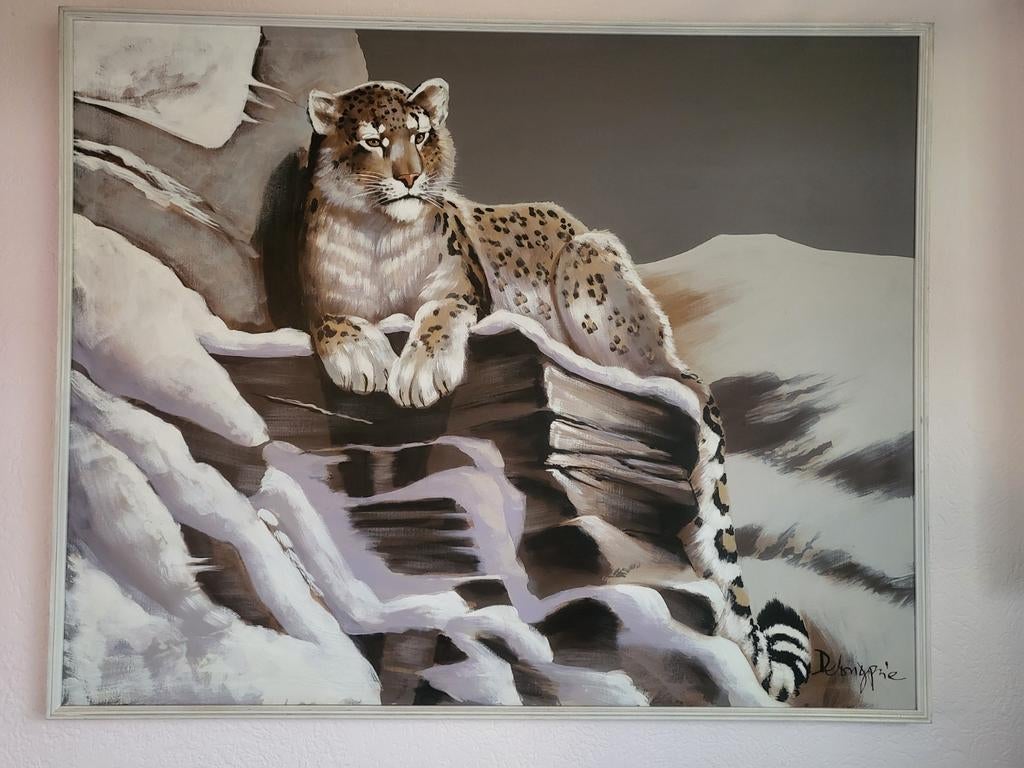 Schilderij R. Delongprie, Ophalen, 125 cm of meer, Zo goed als nieuw, Schilderij